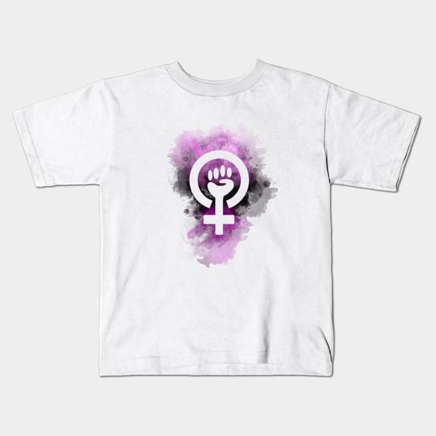 Feminist sign watercolor Kids T-Shirt by Theurgy